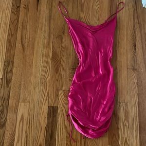 Aritzia hot pink slip dress